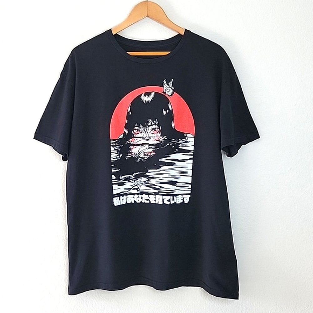 HOT TOPIC I'll Be Watching You Mens Unisex Black Casual Anime T-Shirt size XL